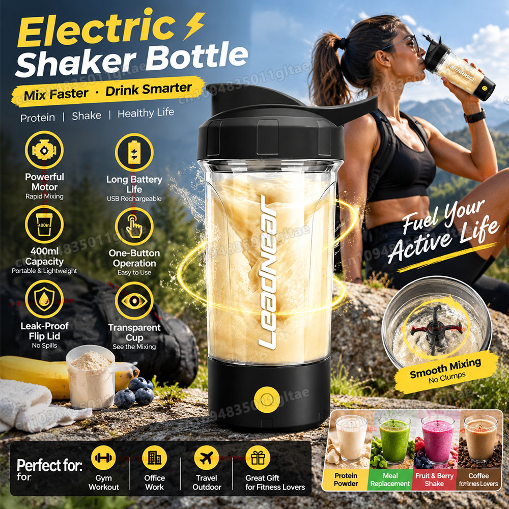 Protein Bar - แก้วปั่นไฟฟ้าแบบพกพา สำหรับปั่นนมผง โปรตีนผง แก้วเชคเกอร์อัตโนมัติ ใช้ในบ้าน เดินทาง